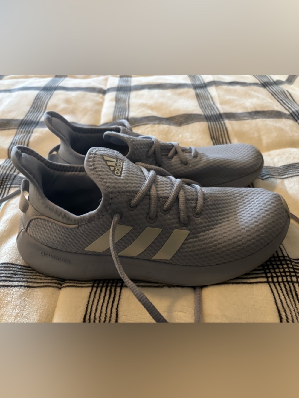 adidas cloud foam pure Grey/periwinkle Athletic Mesh Sneakers 8.5